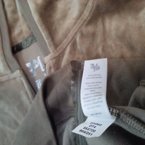 Vintage Y2K Plush &Lush Velour Hoodie Top Jacket Lady-M Zip Pockets Shimmer Tan - Picture 13 of 14